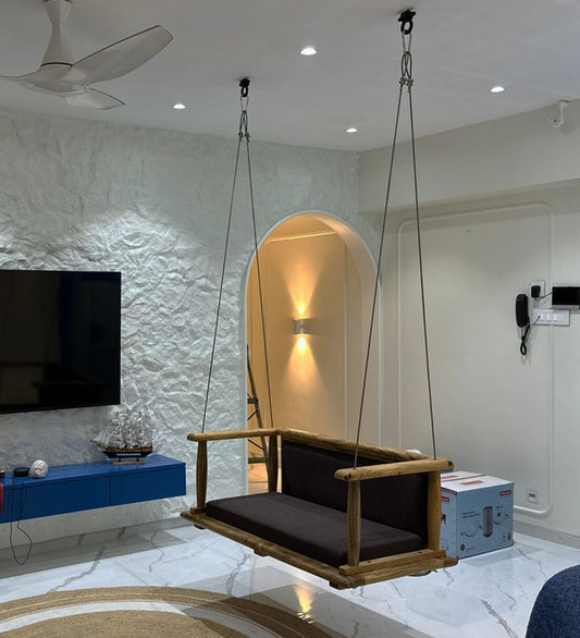 wooden swing for home composed