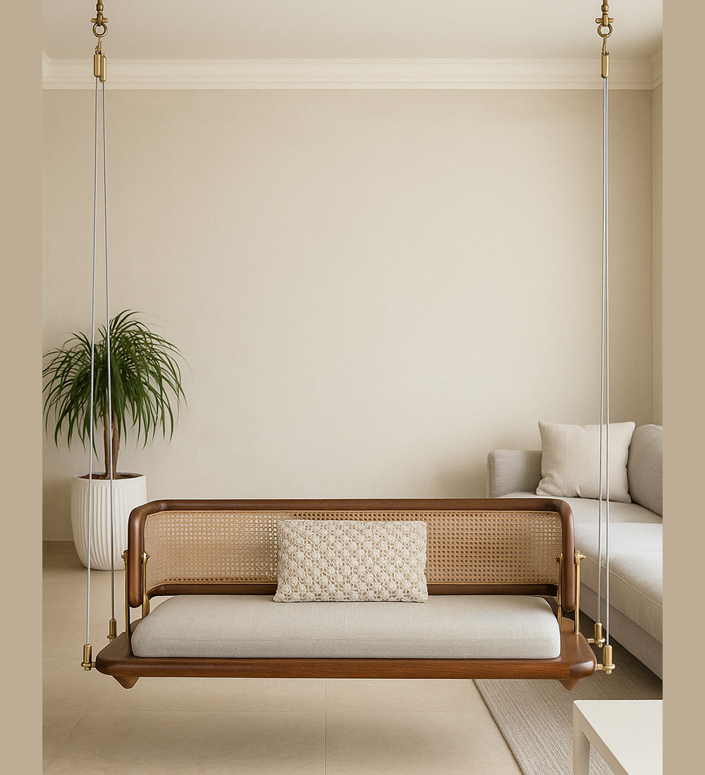 Wooden Hanging Swing Hanging Jhula For Living Room Wooden Swing