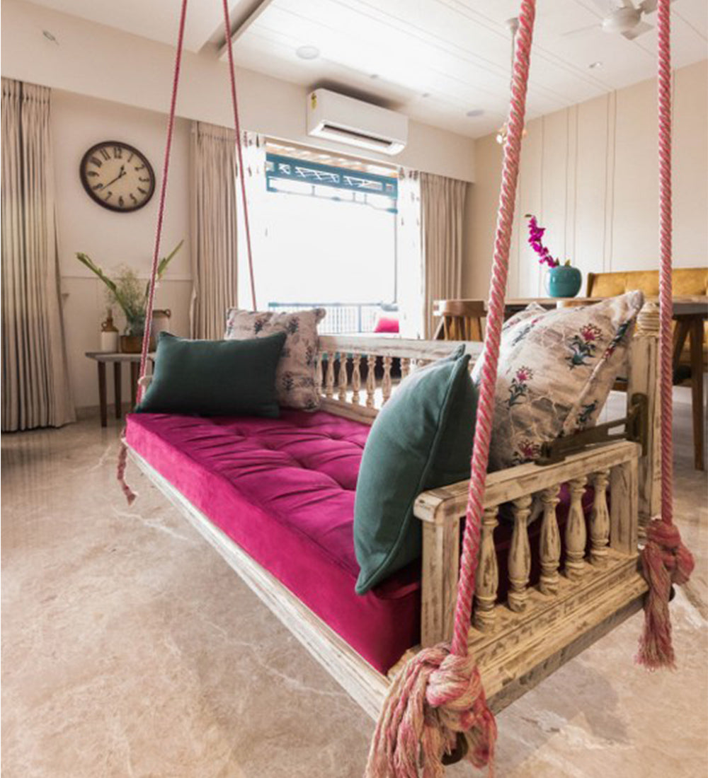 Wooden Swing Revesible for home — Carnations – Evolvekart®