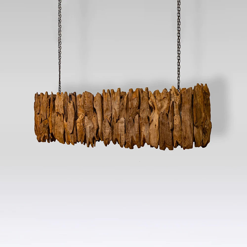Chandelier Lamp Lumino — Recycled teak wood
