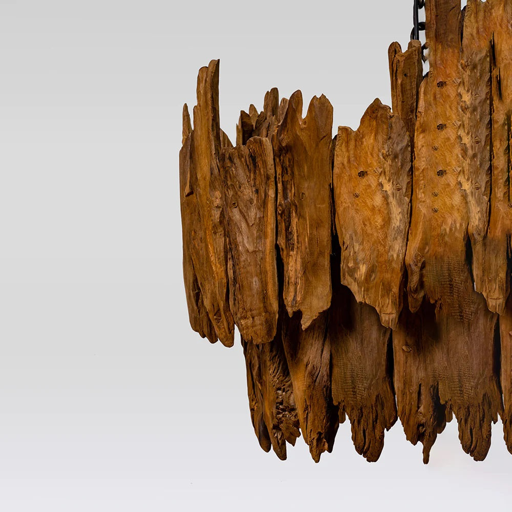 Chandelier Lamp League — Recycled teak wood