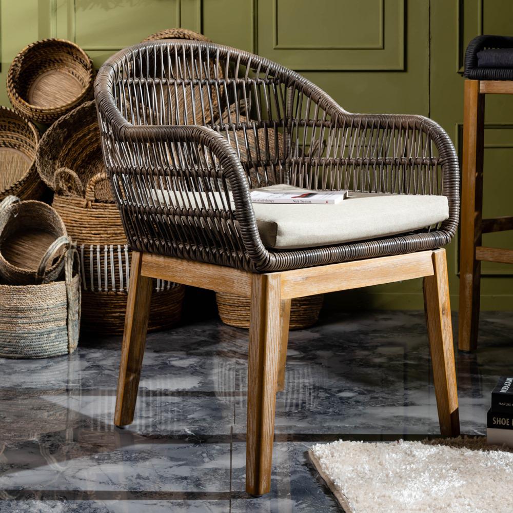 Accent Chair Wooden wicker — Cafe,restaurant,resort