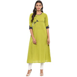 Kurta A-Line Cotton Slub Patch work