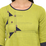 Kurta A-Line Cotton Slub Patch work