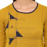 Kurta A-Line Cotton Slub Patch work