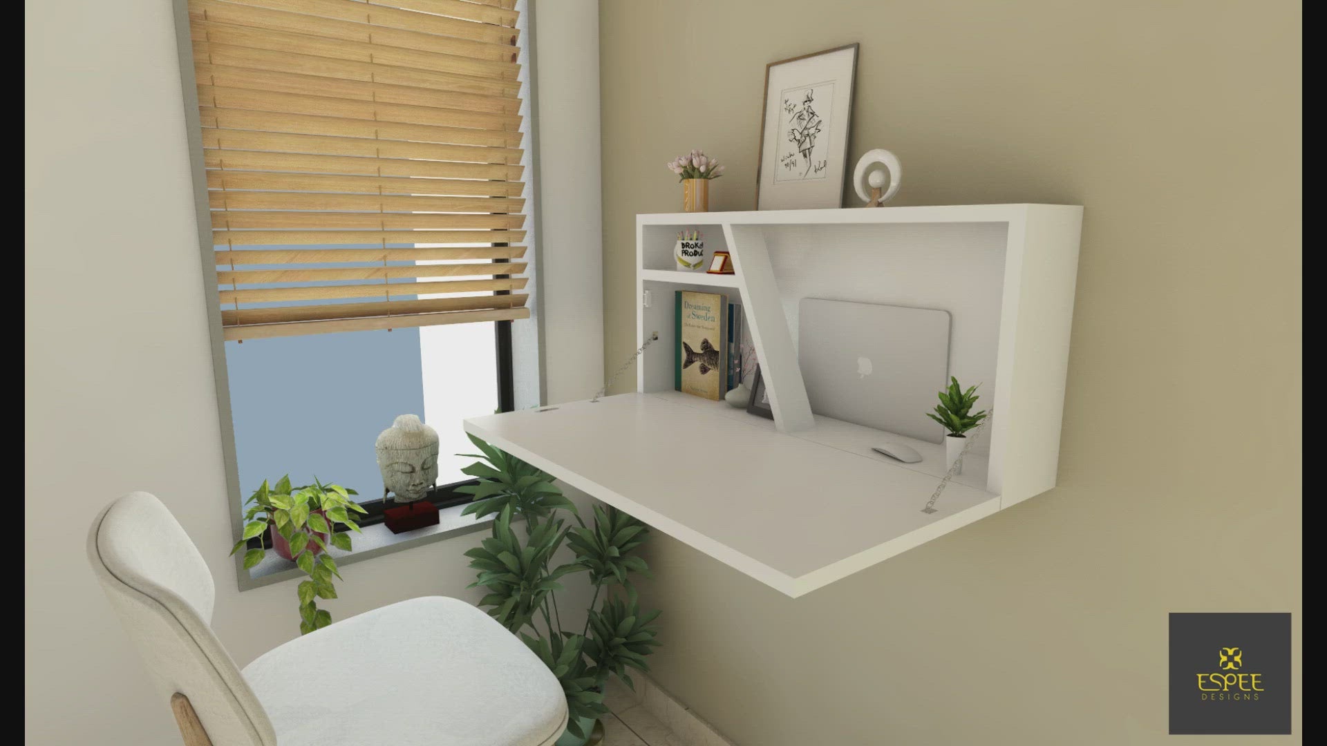 Wall Mounted Table - Study, work Folding desk Espee