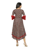 Kurta Anarkali Cambric Cotton Floral Printed Kurta (Maroon)
