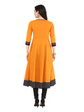 Cotton Embroidered Anarkali Kurta ( Mustard Yellow )