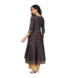 Kurta Anarkali Cambric Foil Print Angrakha Kurta (Blue)