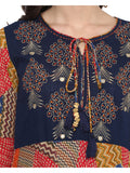 Kurta  - Cotton Embroidered Anarkali  ( Multicolored)