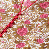 Kurta Anarkali Cambric Cotton Floral Print  (Pink)