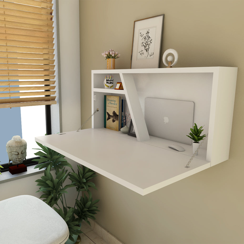 wall mounted folding study table work from home 