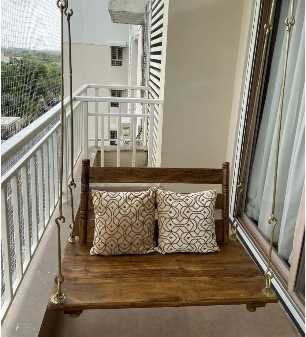 Small Balcony Jhula Swing At Balcony Indoor Swing Chair Wooden