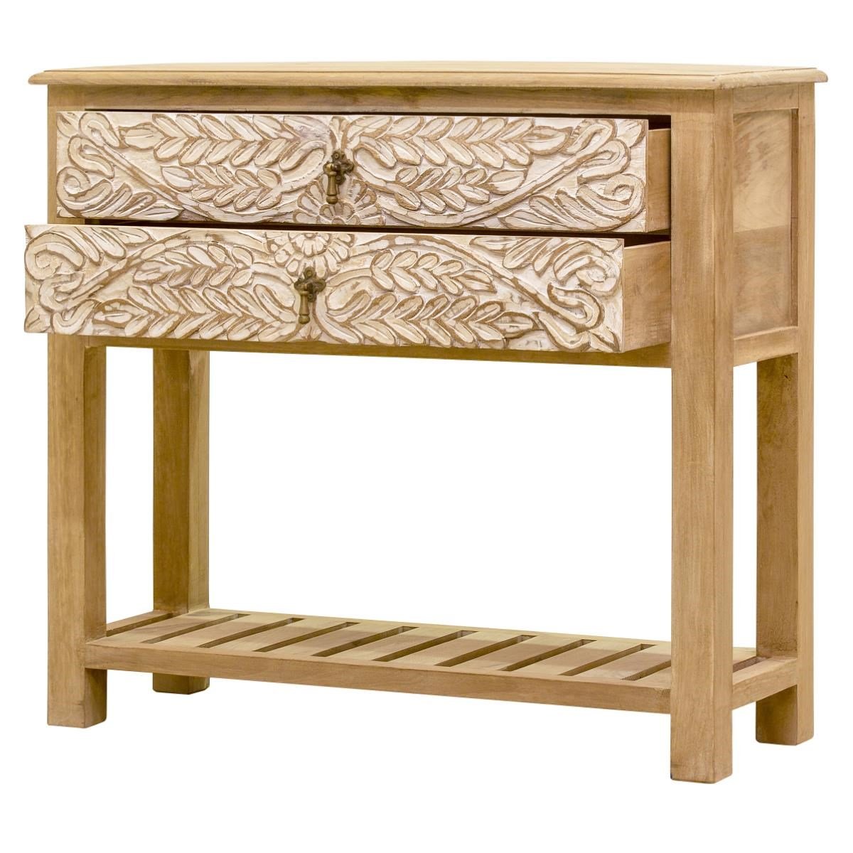 Console Table Wooden CARVED — Dahlia Collection