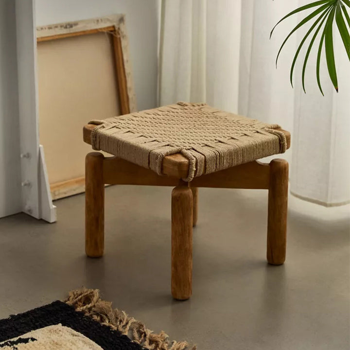 wooden-stool-Aura-rope-weaved-evolvekart