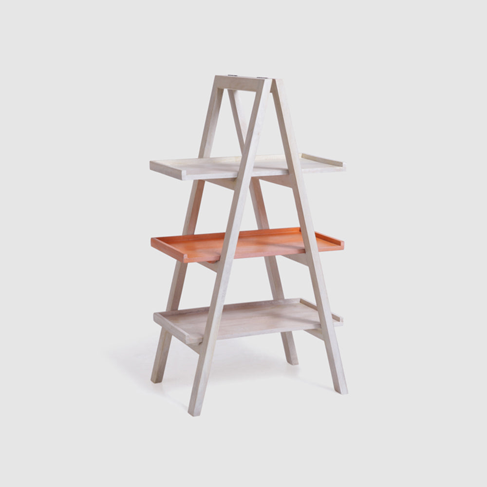 Floor Shelf Wooden — TIER ( Orange )