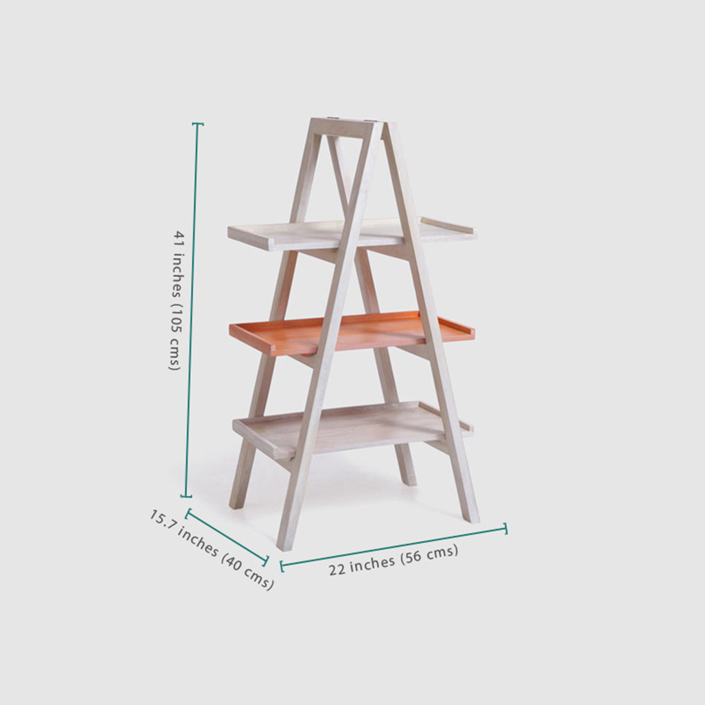 Floor Shelf Wooden — TIER ( Orange )