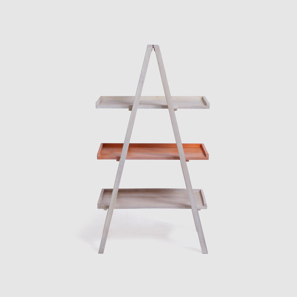 Floor Shelf Wooden — TIER ( Orange )