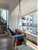 Jhula for home wooden swing —  White Gloria
